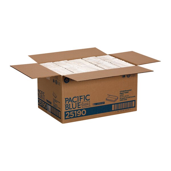 Pacific Blue Basic C-Fold Paper Towels, 1, 240, White, 10 PK