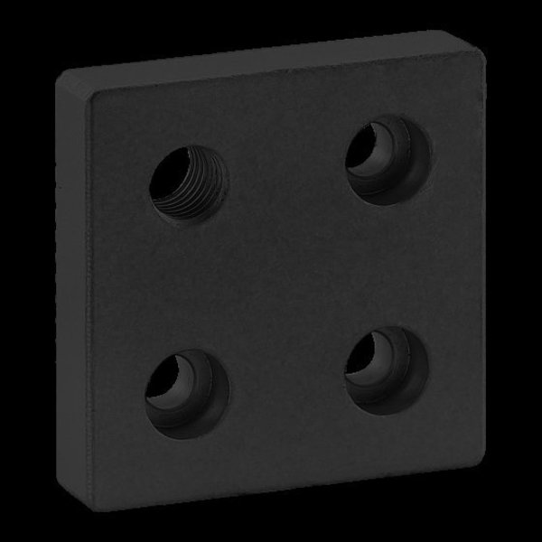 Blk 50mmx50mm Base Plate W/M10 Crnr Tap