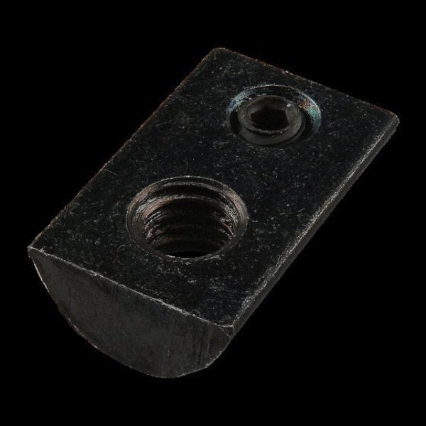 Drop In 25 S 10-32 T-Nut W/Set Screw Blk