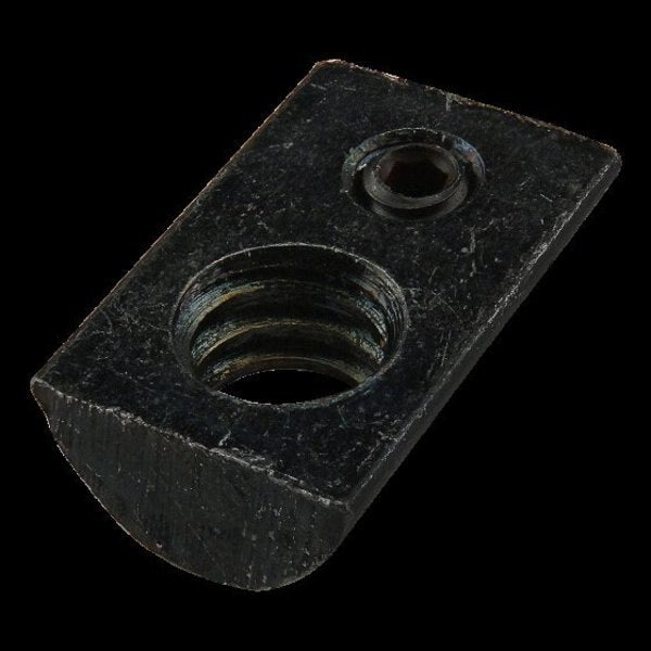 Drop In 25S 1/4-20 T-Nut W/Set Screw Blk