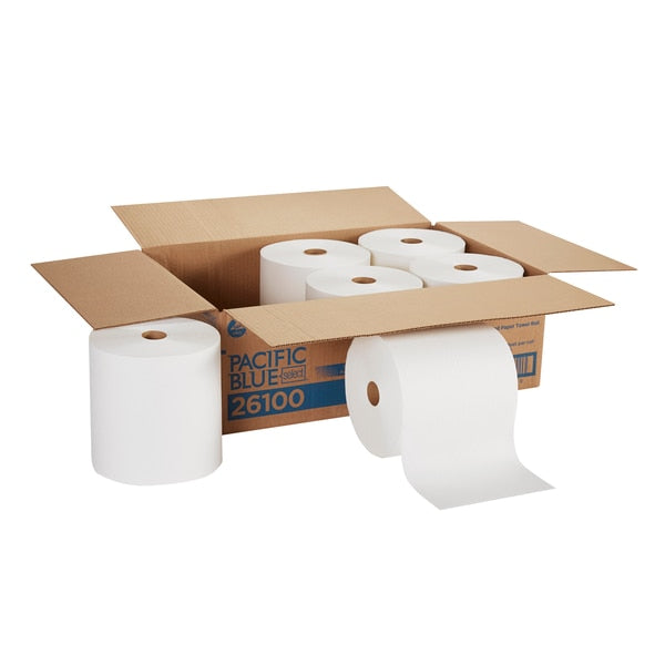 Pacific Blue Select Hardwound Paper Towels, 1, Continuous Roll, 1000 ft, White, 6 PK
