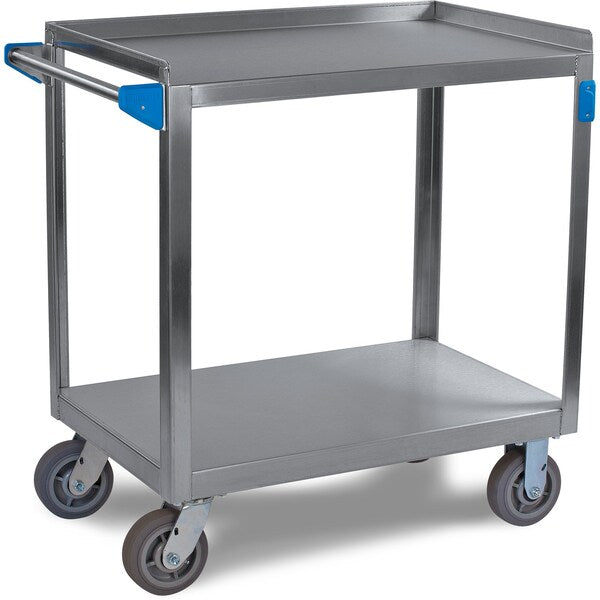 SS Utility Cart, 2 Shelf, 700 lb., 21x33