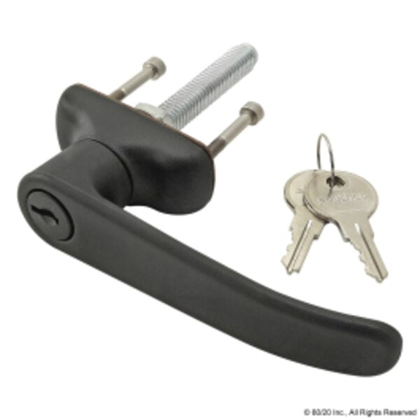 L-Handle, Lock Clockwise, Black