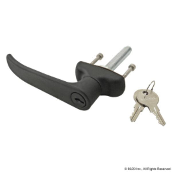 L-Handle, Lock Counterclockwise, Black