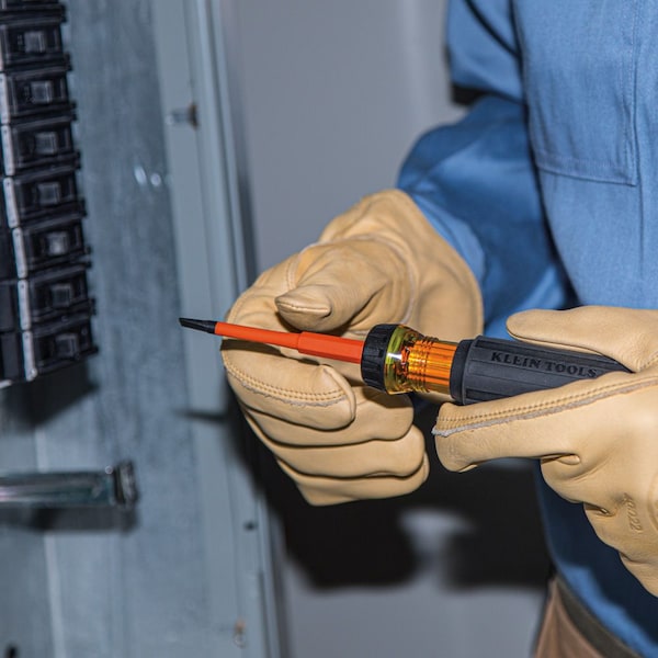 Flip-Blade Insulated Screwdriver, 2-in1, Ph Bit #2, Sl Bit 1/4-Inch