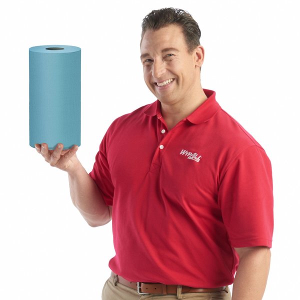 Dry Wipe Roll, Jumbo Perforated Roll, Mod Absorb, 9 3/4 x 13 1/2 in Sheets, 130 Sheets, Blue, 12 Pk