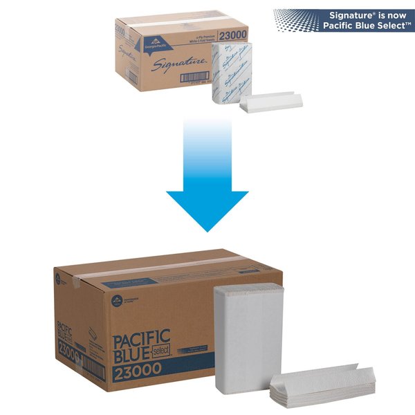 Pacific Blue Select C-Fold Paper Towels, 2, 120, White, 12 PK