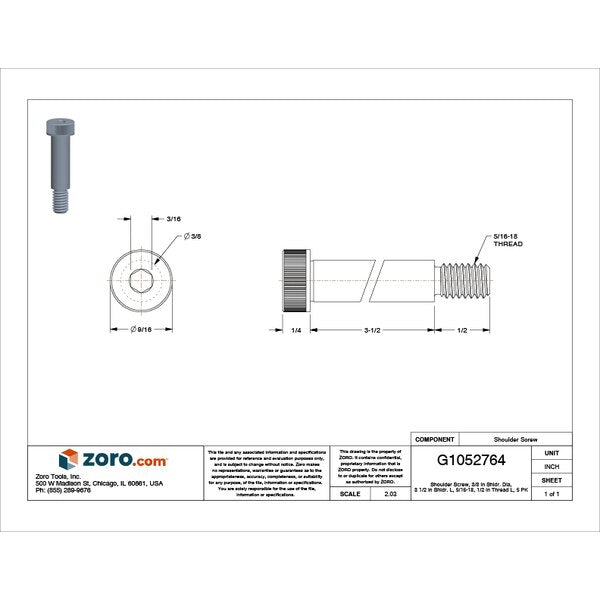 Shoulder Screw, 5/16