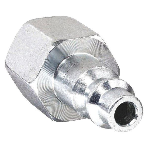 Quick Connect Hose Coupling, 1/4 in Body Sz, 1/4 in Hose Fitting Sz, Steel, Plug, Female, 30E664