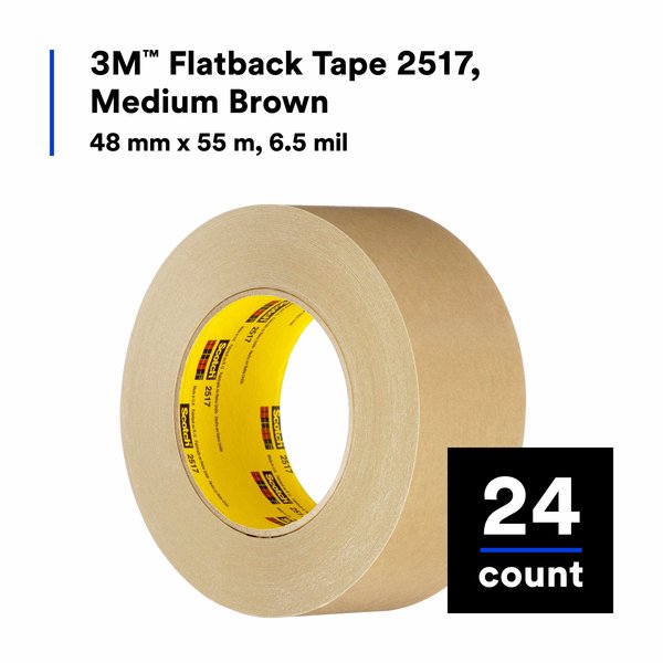 Flatback Tape, Brown, 24mm x 55m, PK24