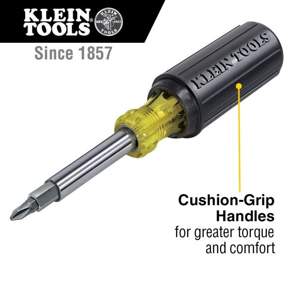 Multi-Bit Screwdriver / Nut Driver, 11-in-1, Ph, Sl, Sq, Torx Bits, 6-Piece, 8 Tips