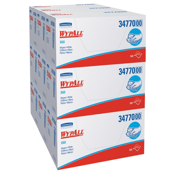 Dry Wipe, White, 1/4 Fold in Box, Hydroknit, 9 PK, 100 Wipes, 11 in x 23 in