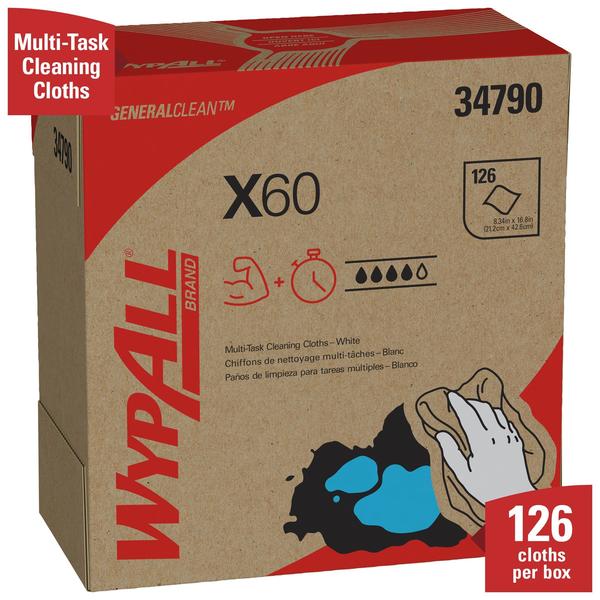 GeneralClean X60 Multi-Task Cleaning Cloths, Pop-Up Box, White (118 Sheets/Box)