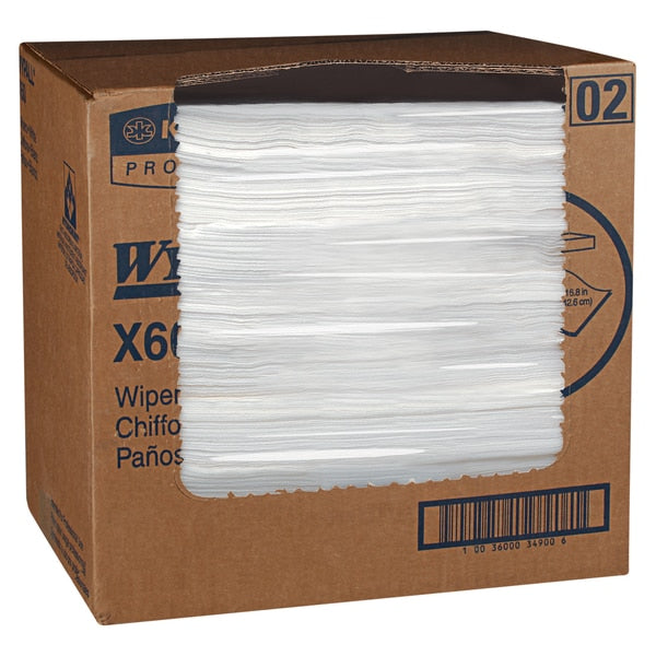 Reinforced Disposable Wipers, PK150, White, Hydroknit, 12-1/2