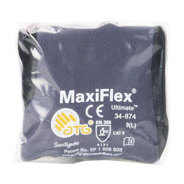 Foam Nitrile Coated Gloves, Palm Coverage, Black/Gray, 2XL, PR