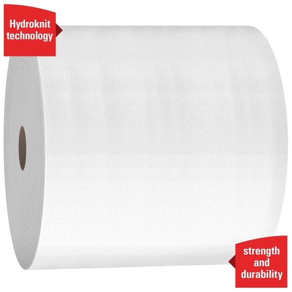 General Clean X50 Cleaning Cloths, Strong for Extended Use, Jumbo Roll, White, 1,100 Sheets / Roll
