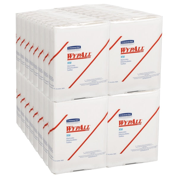 Dry Wipe, White, 1/4 Fold Poly Wrapped, Hydroknit, Healthcare, 32 PK, 26 Wipes, 10 in x 12 1/2 in