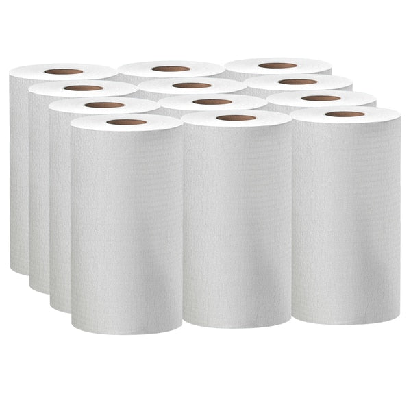 Dry Wipe Roll, White, Roll, Hydroknit, 12 PK, 130 Wipes, 9 3/4 in x 13 1/2 in