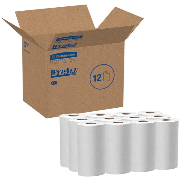 Dry Wipe Roll, White, Roll, Hydroknit, 12 PK, 130 Wipes, 9 3/4 in x 13 1/2 in
