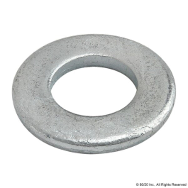 Flat Washer, Fits Bolt Size M8 , Steel Zinc Plated Finish