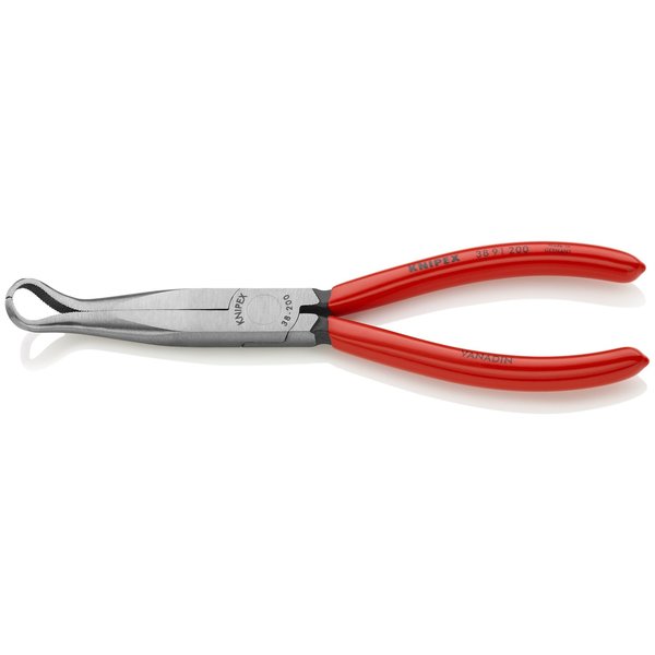 8 in Bent Long Nose Plier Plastic Coated Handle