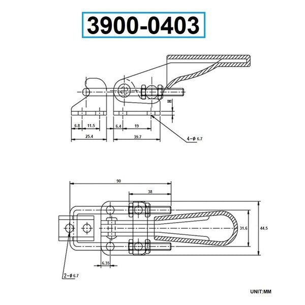 Pull Action Latch Toggle Clamp With 660 lbs Holding Capacity