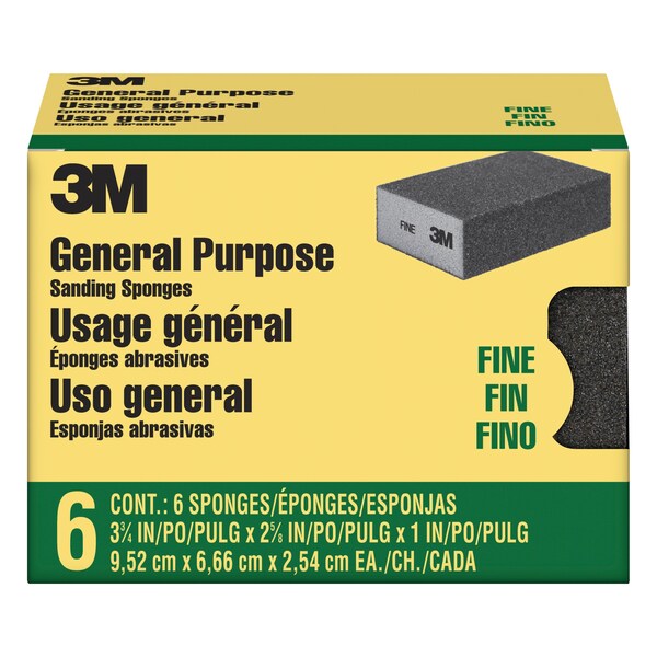 Sanding Sponge, Fine, 3 3/4
