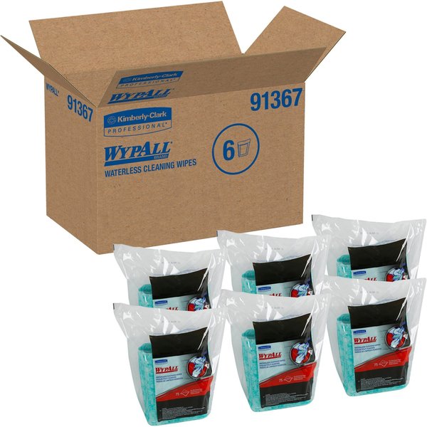 Cleaning Wipes, Green, Refill, Meltblown Polypropylene, Nonporous Surface, Tool, Hand, 75 Wipes