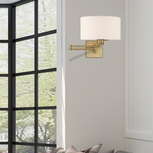 Swing Arm Wall Lamps 1 Light Antique Brass Swing Arm Wall Lamp