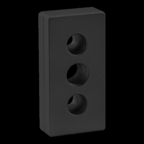 Ctr Tap Base Plate, 40mm X 80mm W/M16 Tap