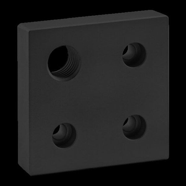 Blk 80mmx80mm Base Plate W/M20 Crnr Tap