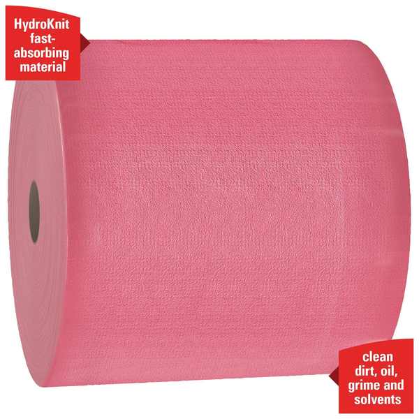 PowerClean X80 Heavy Duty Cloths, Jumbo Roll, Ext Use Towels, Red, 475 Sheets, 12.4 in x 12.2 in