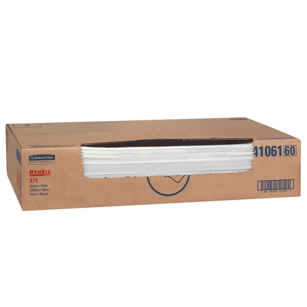 Wipers Flat Box of Rags, White, Hydroknit, 16.6