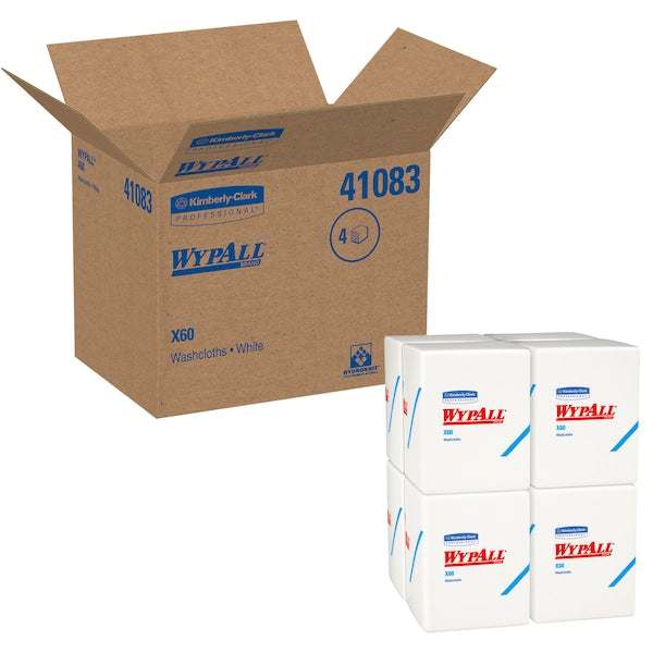 Dry Wipe, White, 1/4 Fold Poly Wrapped, Hydroknit, 8 PK, 70 Wipes, 10 in x 12 1/2 in