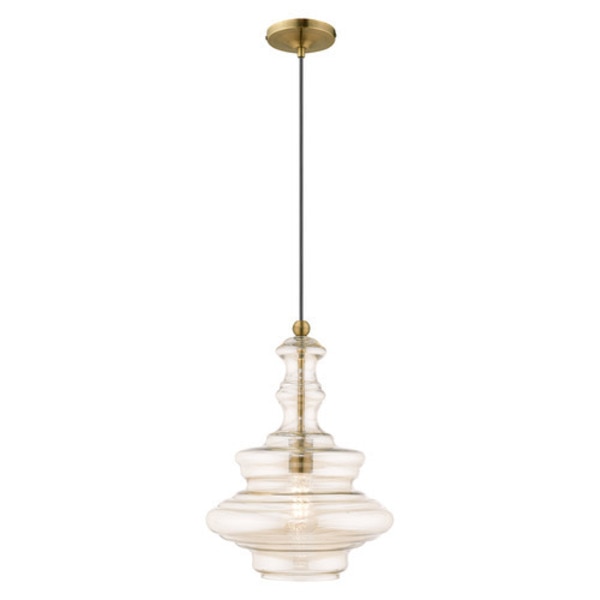 Art Glass Mini Pendants 1 Light Antique Brass Mini Pendant