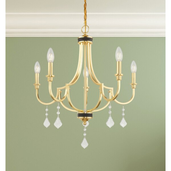 Glendale 5 Light Polished Brass Chandeli