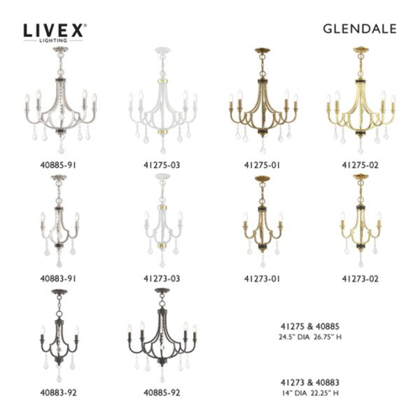 Glendale 5 Light Polished Brass Chandeli