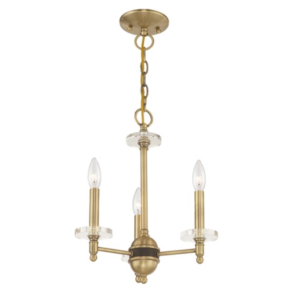 Bancroft 3 Light Antique Brass Mini Chan