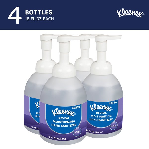 Reveal Ultra Moisturizing Foam Hand Sanitizer, 18 oz. Pump Bottle, NSF E-3 Rated (4 Bottles)