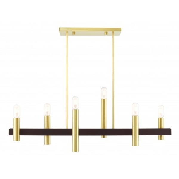 Satin Brass with Bronze Accents Chandeli