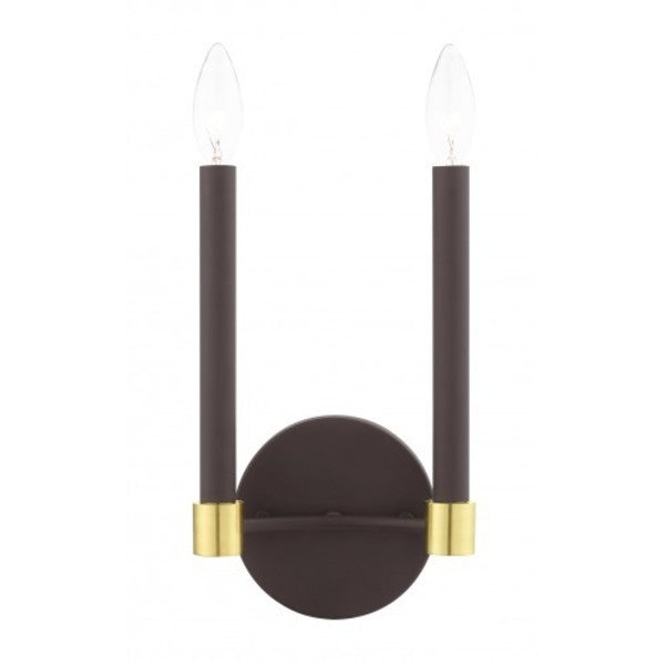 Bronze with Satin Brass Accents Sconce, 2