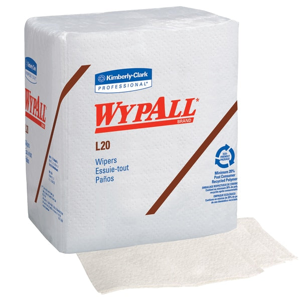 Dry Wipe, White, 1/4 Fold Poly Wrapped, Paper, 12 PK, 68 Wipes, 12 in x 12 1/2 in