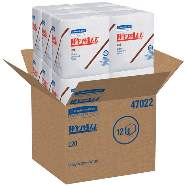 Dry Wipe, White, 1/4 Fold Poly Wrapped, Paper, 12 PK, 68 Wipes, 12 in x 12 1/2 in