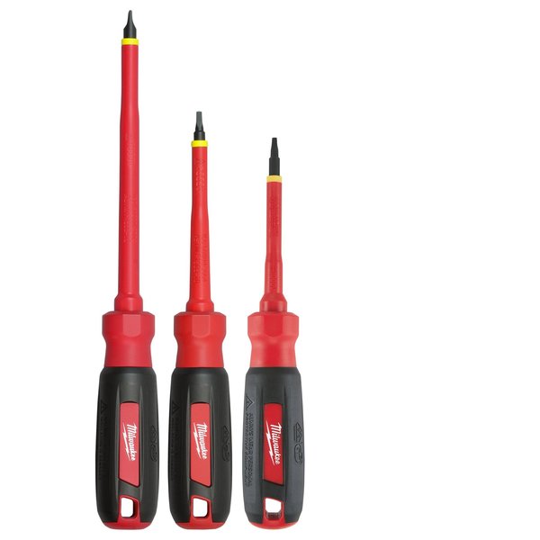 3-Piece 1000V Insulated Screwdriver Set w/ Square Drive