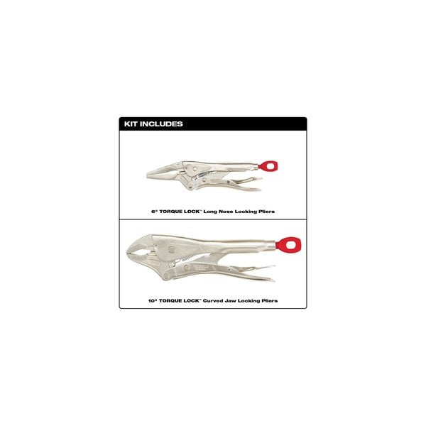 2 Piece Torque Lock Locking Pliers Set Ergonomic Handle