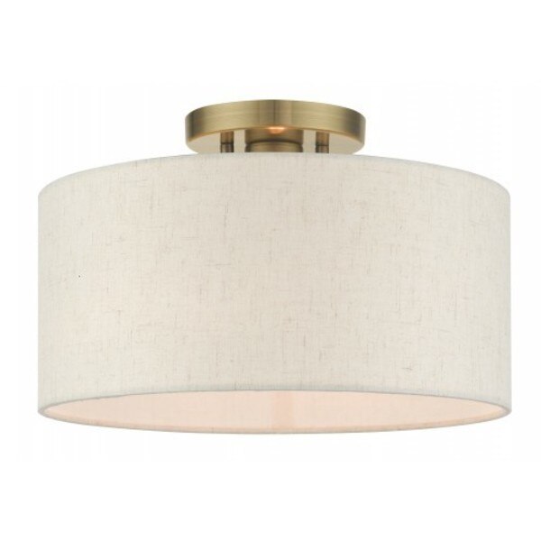 Antique Brass Semi Flush, 1 Light