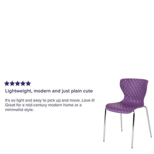 Lowell Contemporary Design Purple Plastic Stack Chair, PK4