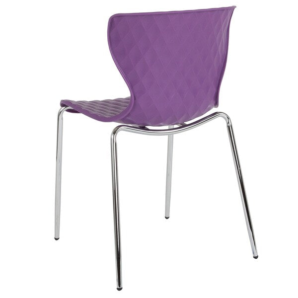 Lowell Contemporary Design Purple Plastic Stack Chair, PK4