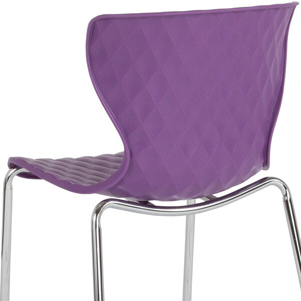 Lowell Contemporary Design Purple Plastic Stack Chair, PK4