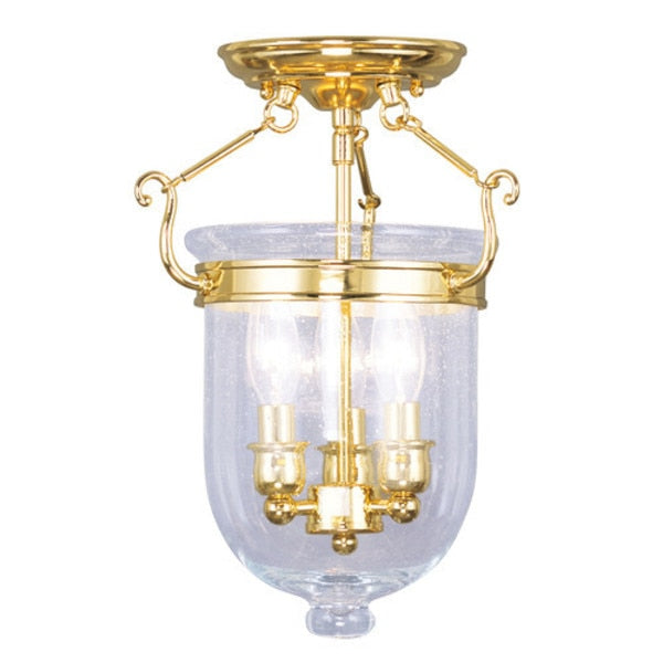 Jefferson 3 Light Polished Brass Ceiling Mount